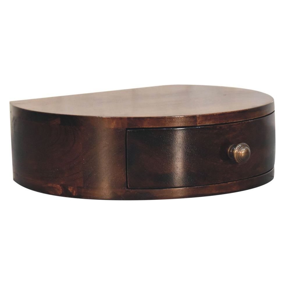 Artisan - California Walnut Wall Mounted Rounded Bedside