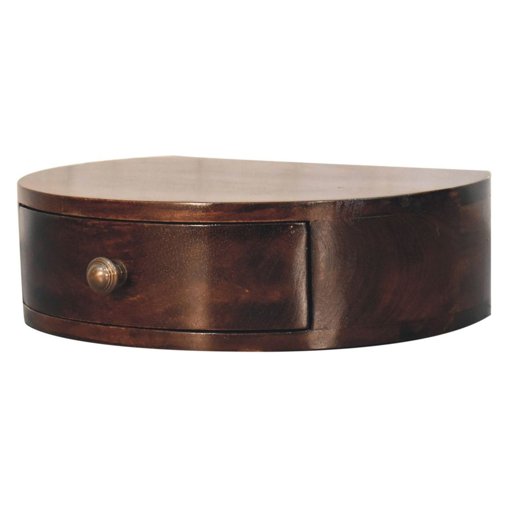 Artisan - California Walnut Wall Mounted Rounded Bedside