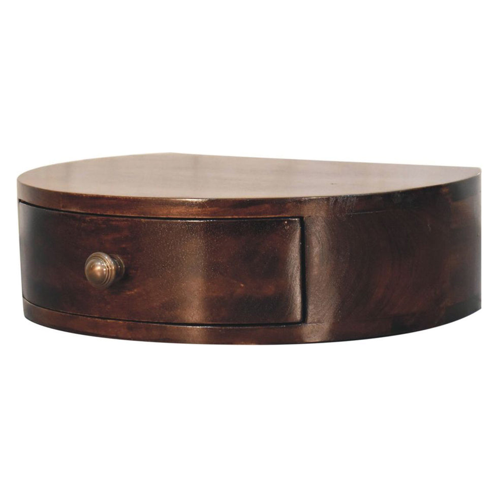 Artisan - California Walnut Wall Mounted Rounded Bedside