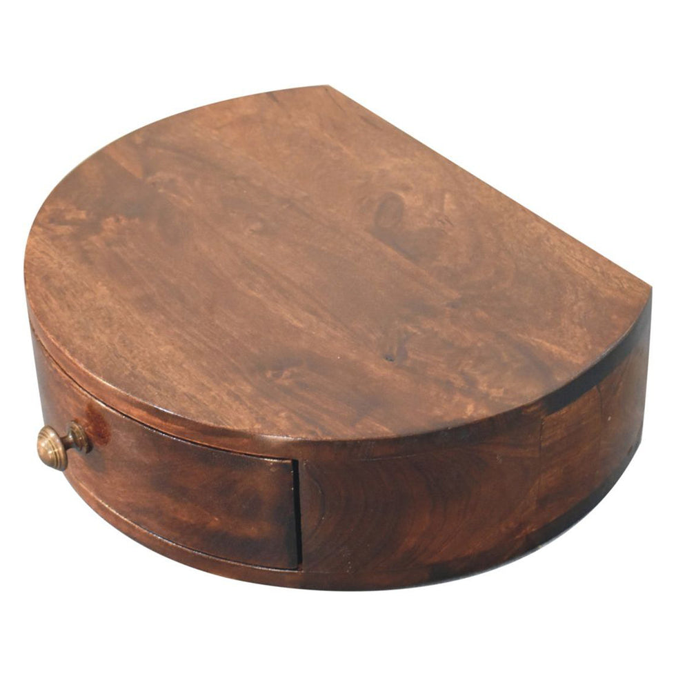 Artisan - California Walnut Wall Mounted Rounded Bedside