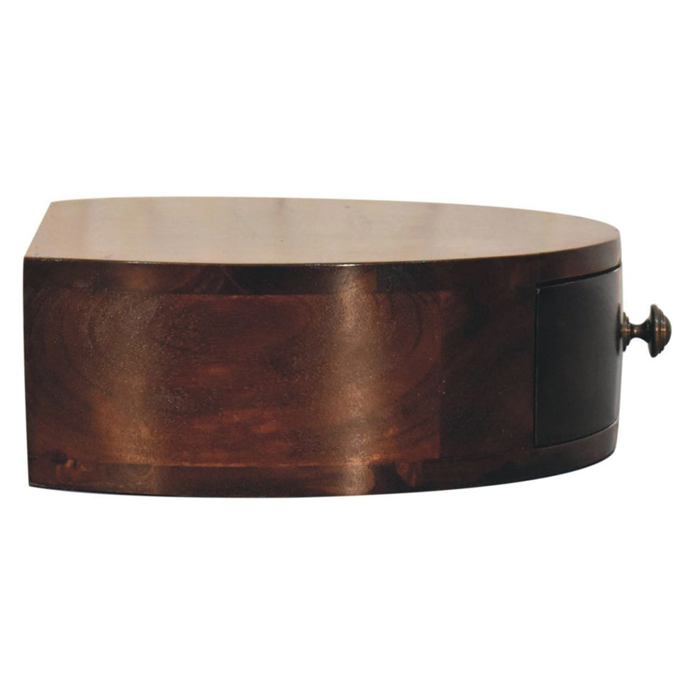 Artisan - California Walnut Wall Mounted Rounded Bedside