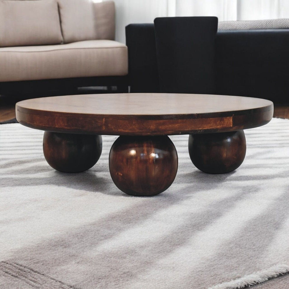 Artisan - California Walnut Central Table With Ball Feet