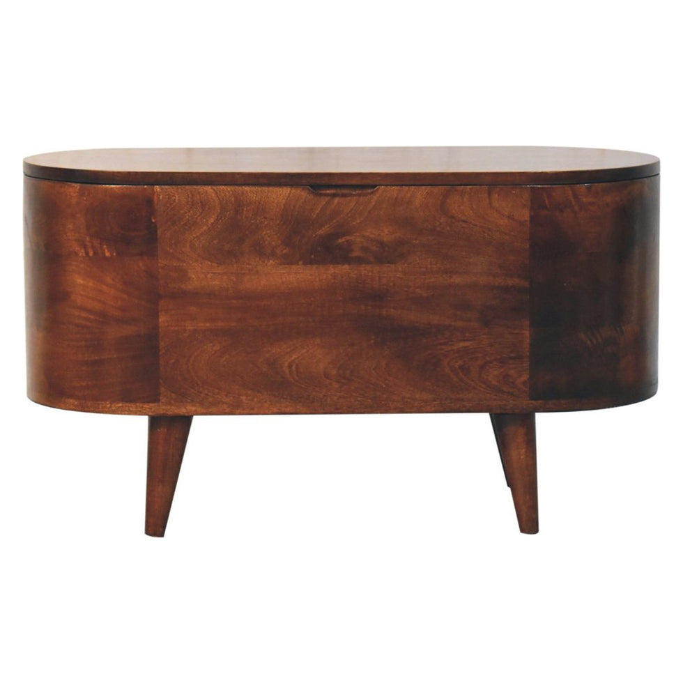 Artisan - Curved California Walnut Blanket Box
