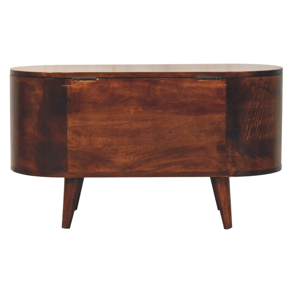 Artisan - Curved California Walnut Blanket Box