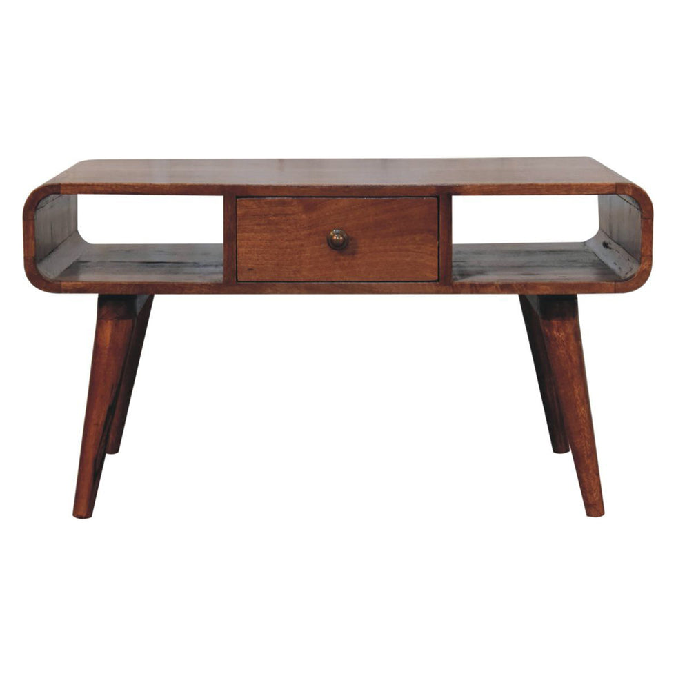 Artisan - Curved Honey Caramel Coffee Table