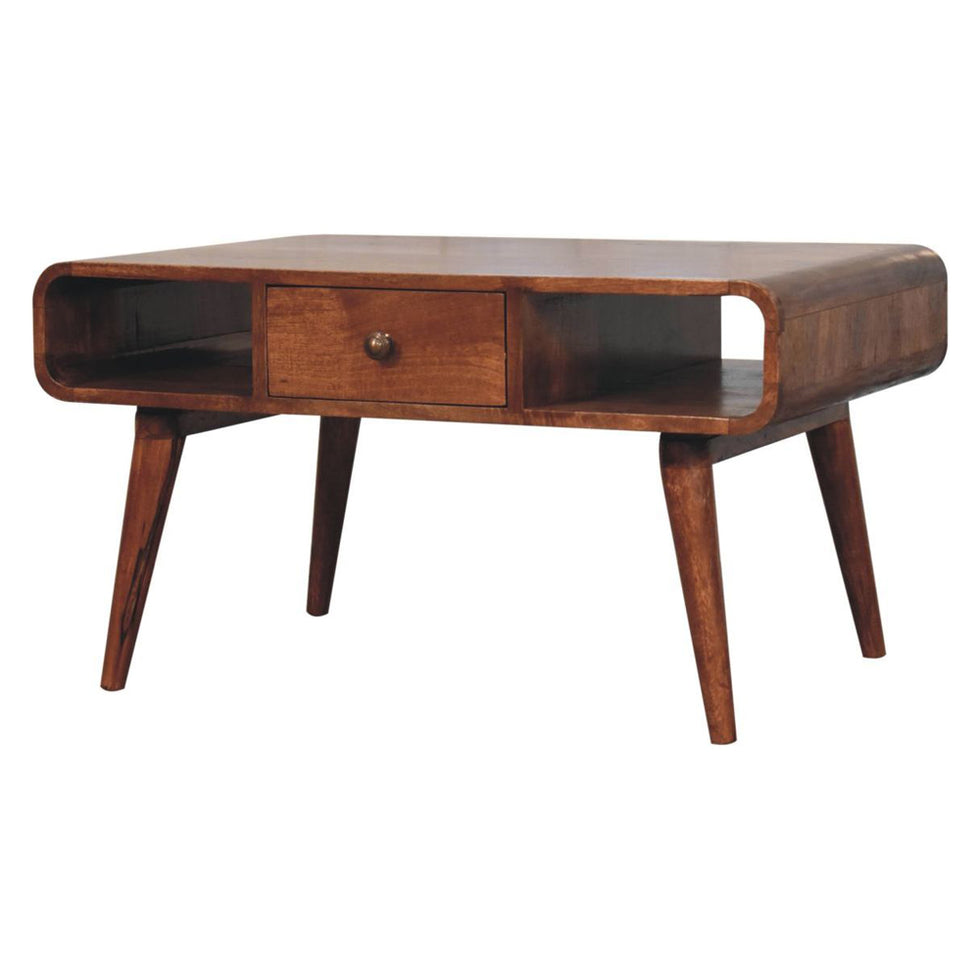 Artisan - Curved Honey Caramel Coffee Table