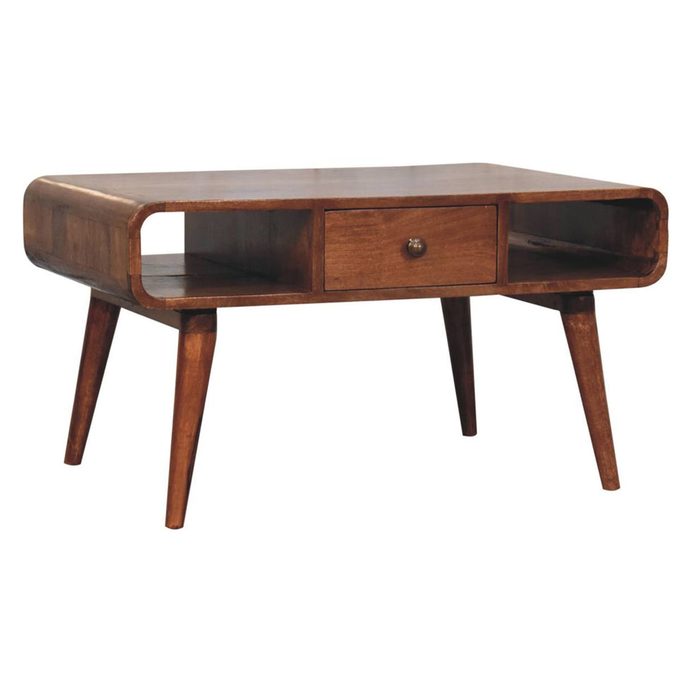 Artisan - Curved Honey Caramel Coffee Table
