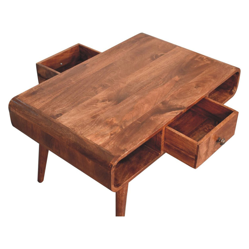 Artisan - Curved Honey Caramel Coffee Table