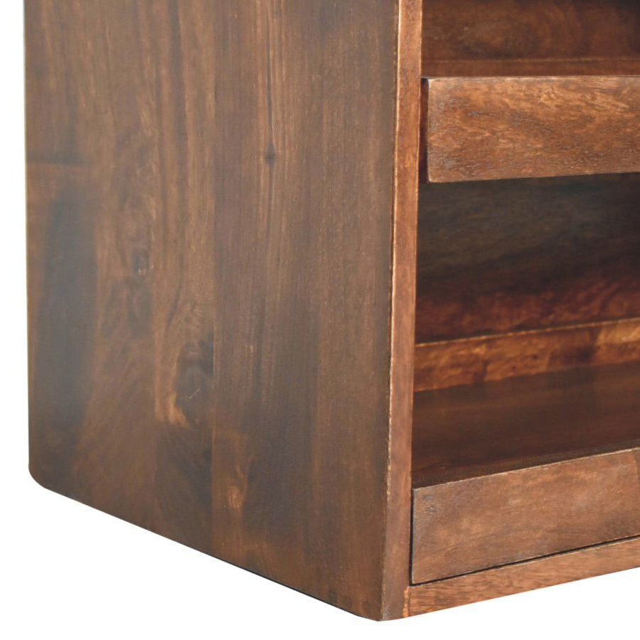 Artisan - California Walnut & Mud Linen Pull Out Shoe Bench