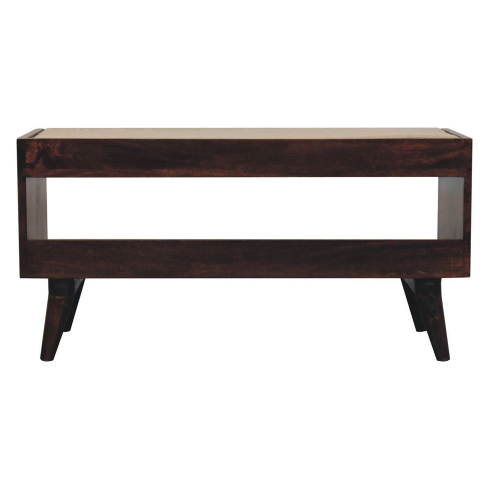 Artisan - California Walnut Bench With Mud Linen Seat Pad