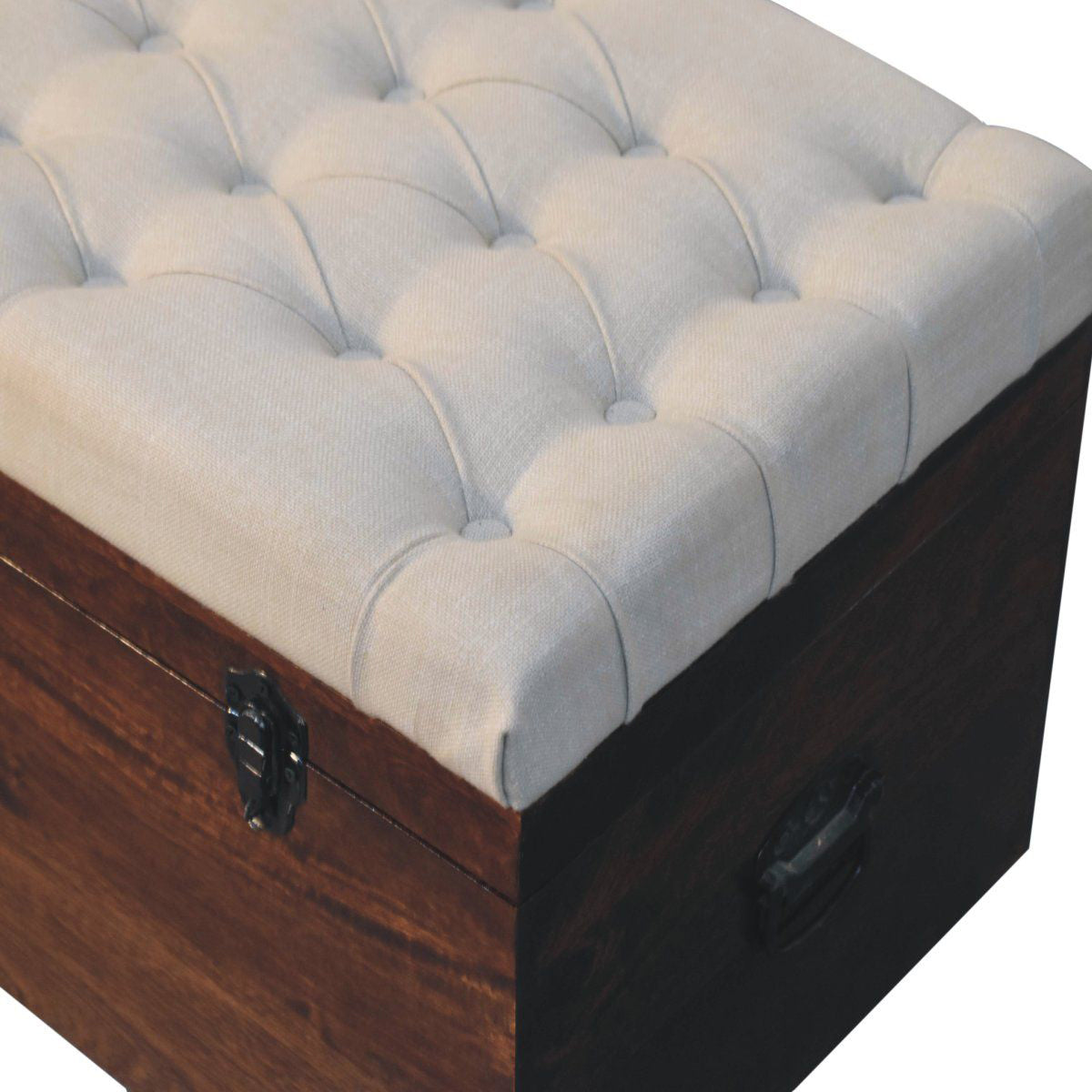 Artisan - California Walnut White Linen Storage Trunk