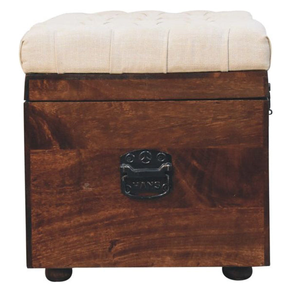 Artisan - California Walnut White Linen Storage Trunk
