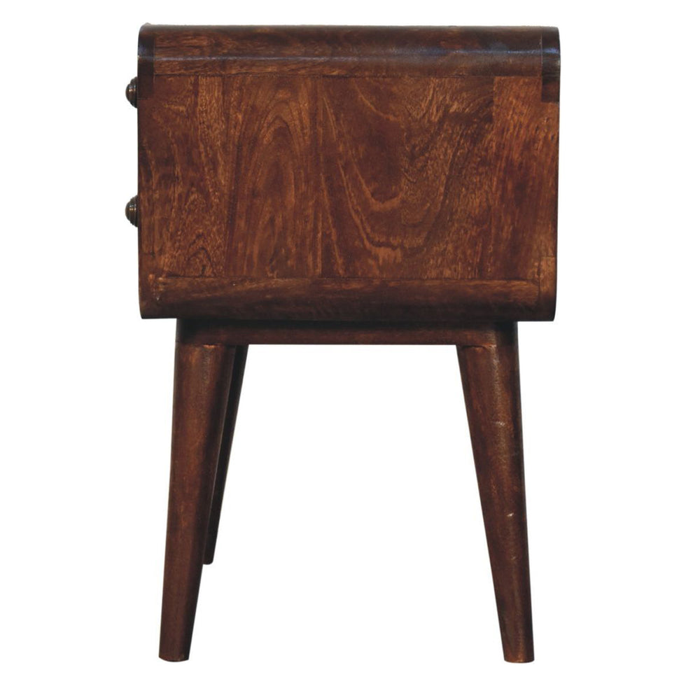 Artisan - Curved California Walnut Bedside