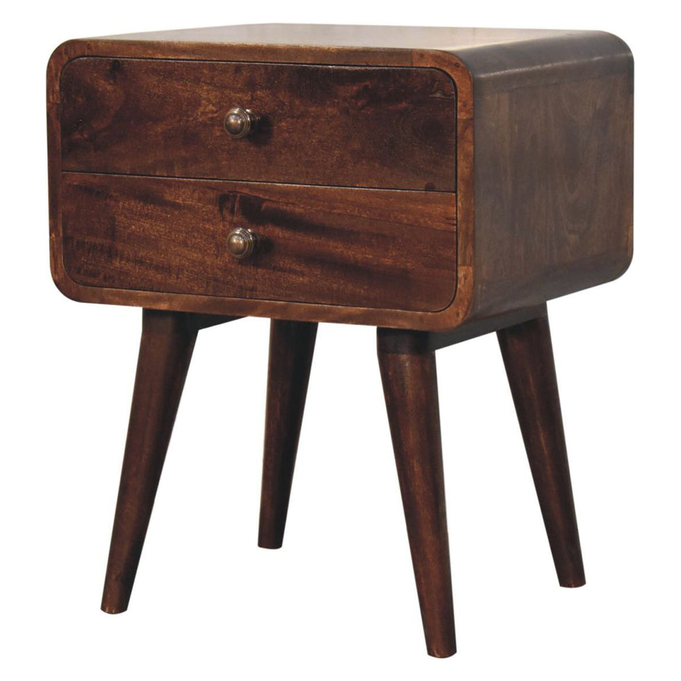 Artisan - Curved California Walnut Bedside