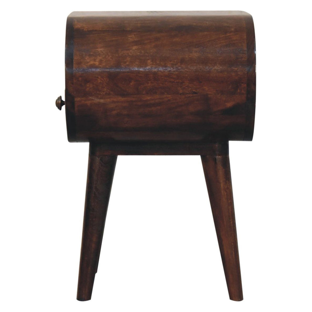 Artisan - California Walnut Circular Bedside With Open Slot