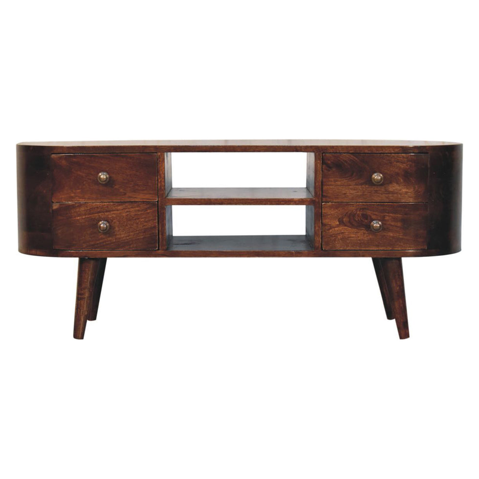 Artisan - California Walnut Rounded Entertainment Unit