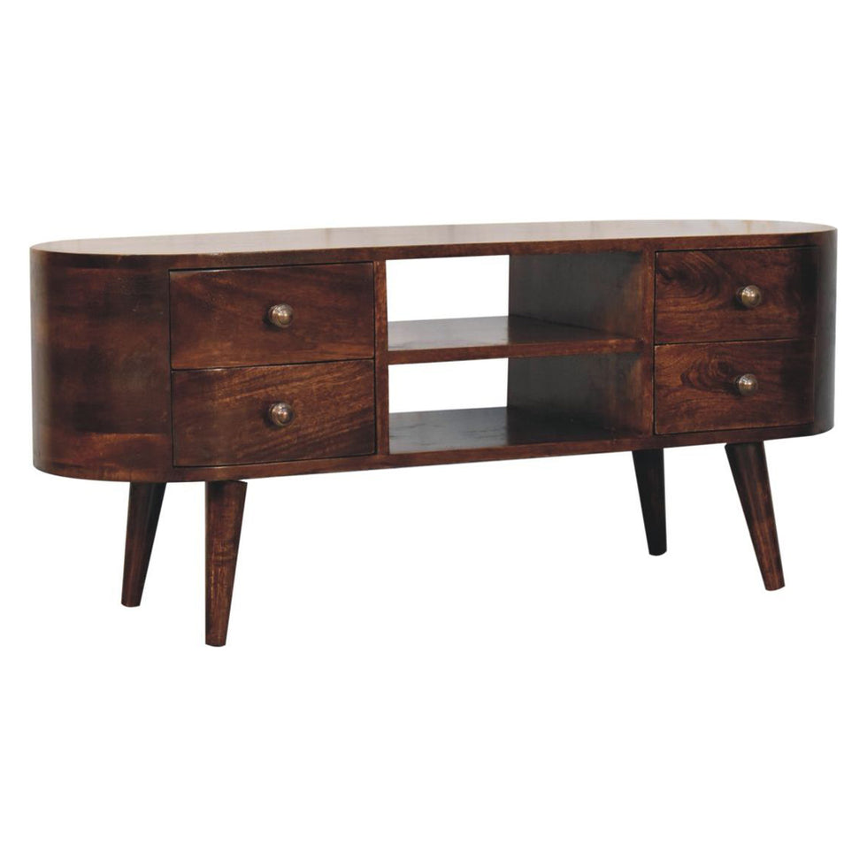 Artisan - California Walnut Rounded Entertainment Unit