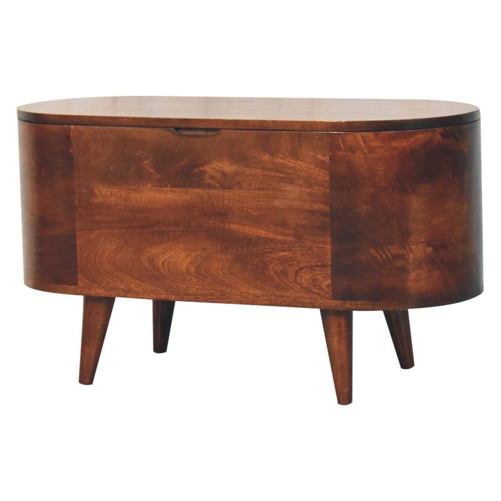 Artisan - California Walnut Rounded Lid Up Blanket Box