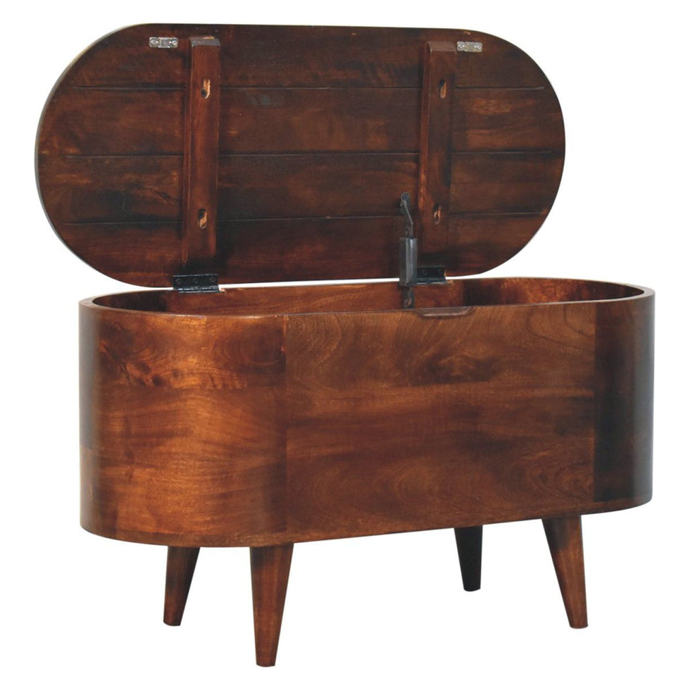 Artisan - California Walnut Rounded Lid Up Blanket Box