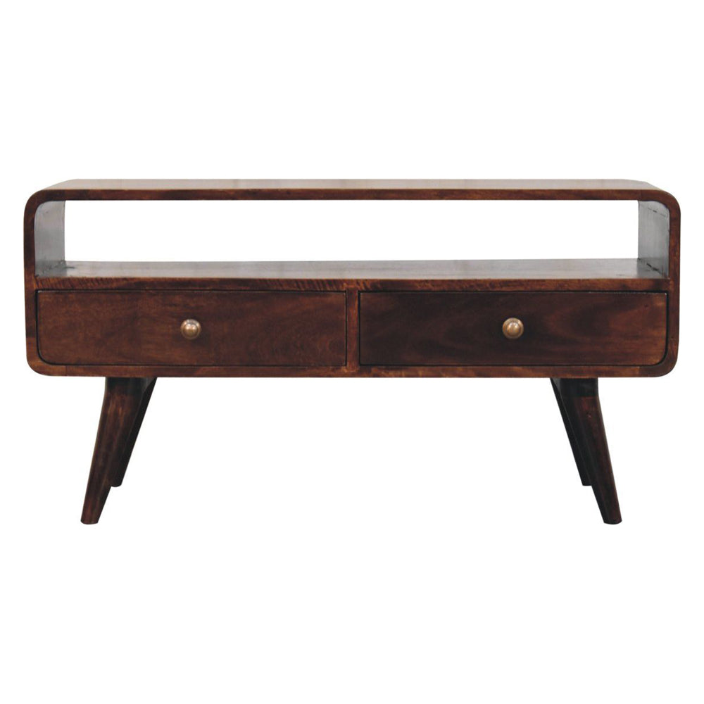 Artisan - Curved California Walnut Media Unit