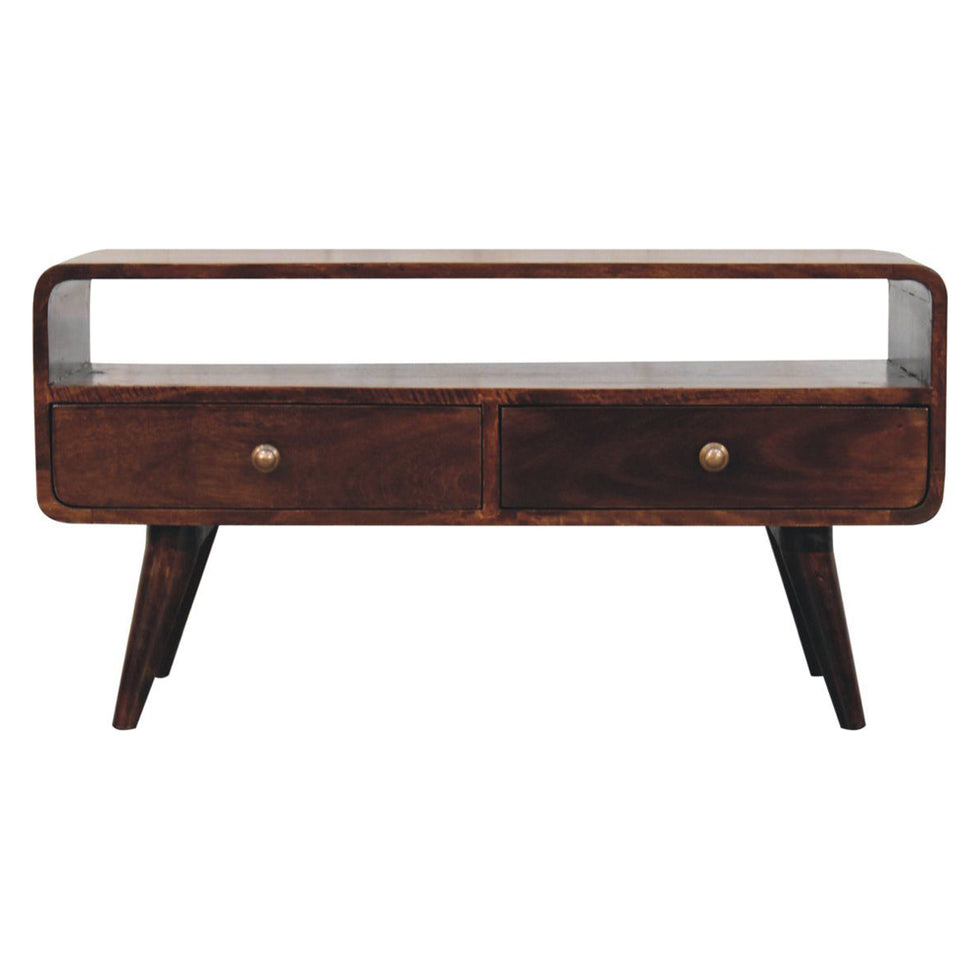 Artisan - Curved California Walnut Media Unit