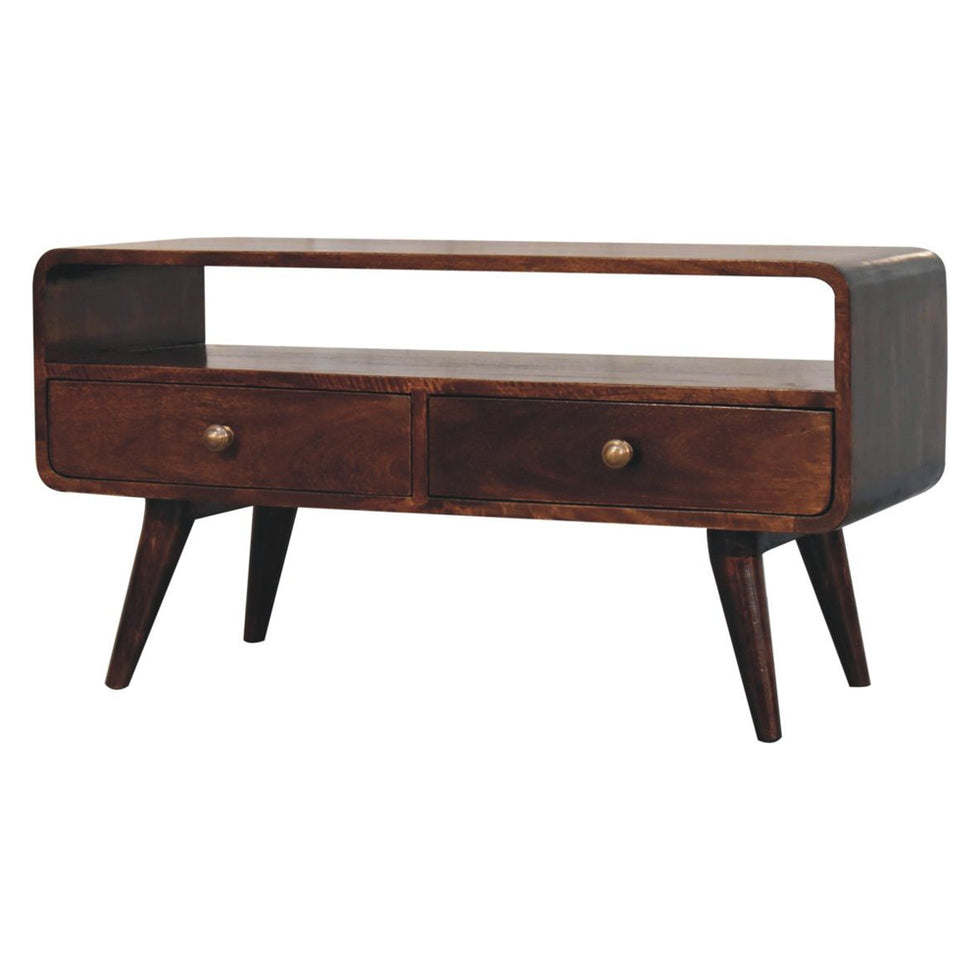 Artisan - Curved California Walnut Media Unit