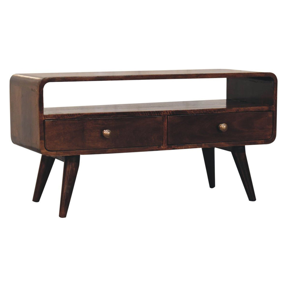 Artisan - Curved California Walnut Media Unit