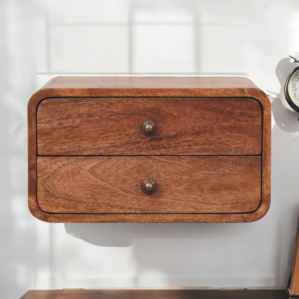 Artisan - Honey Caramel 2 Drawer Floating Bedside