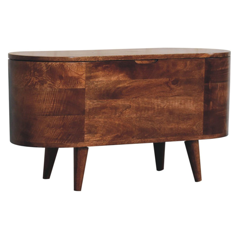 Artisan - Honey Caramel Rounded Lid Up Blanket Box