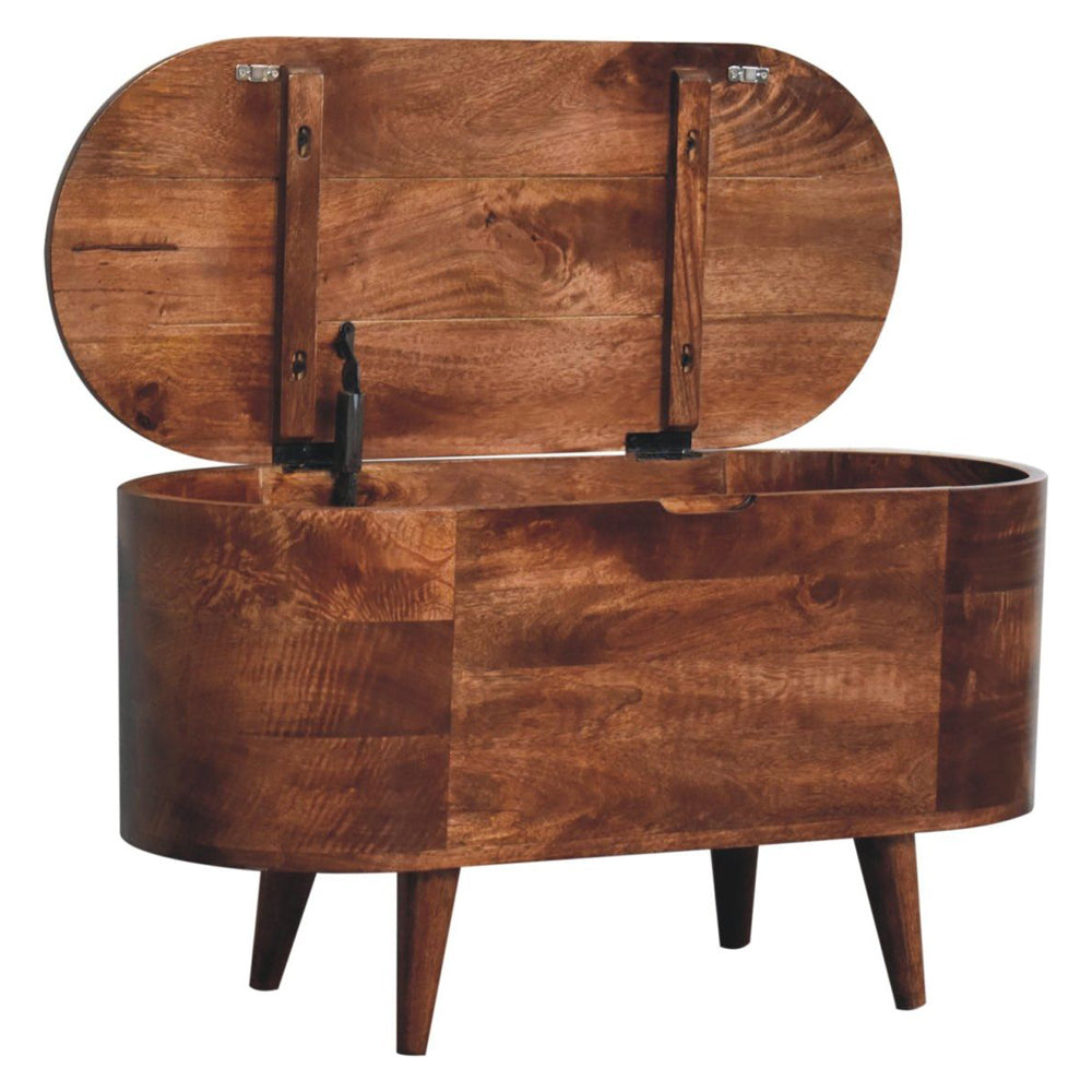 Artisan - Honey Caramel Rounded Lid Up Blanket Box