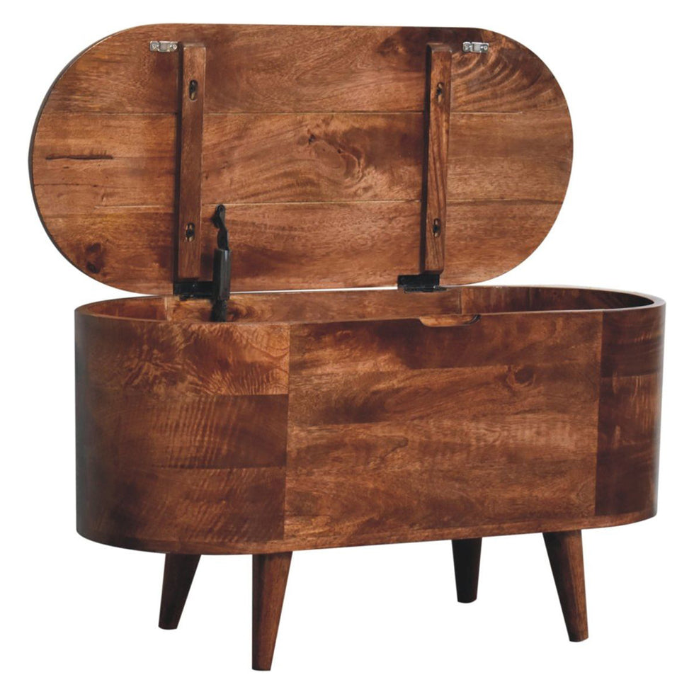 Artisan - Honey Caramel Rounded Lid Up Blanket Box