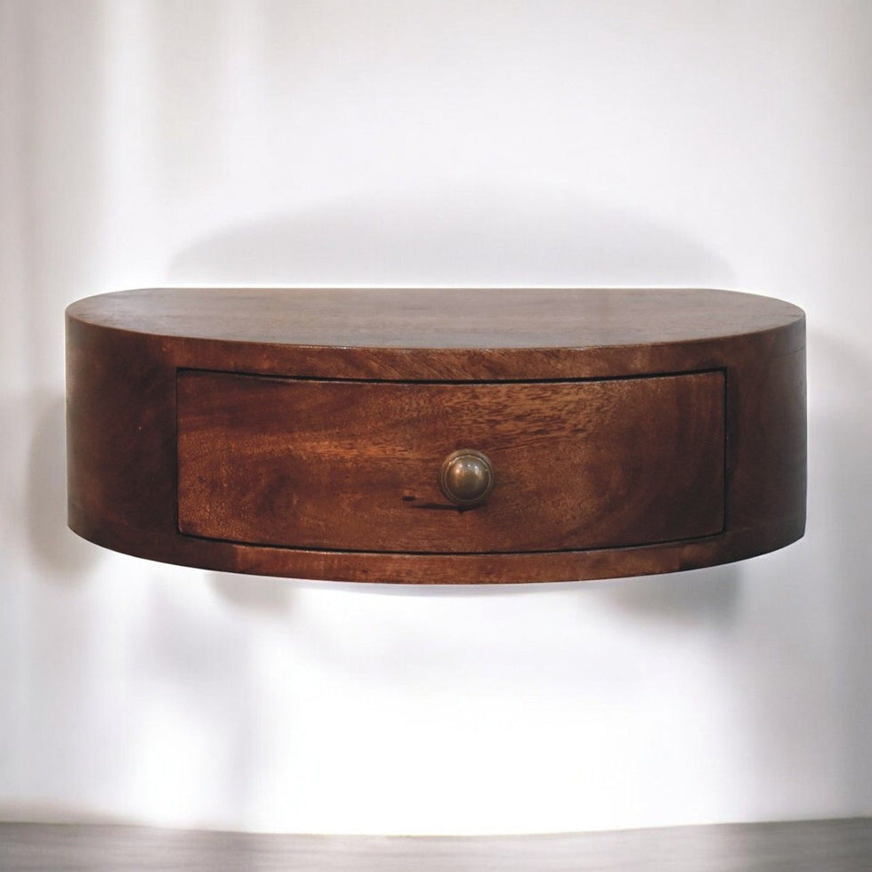 Artisan - Honey Caramel Wall Mounted Rounded Bedside