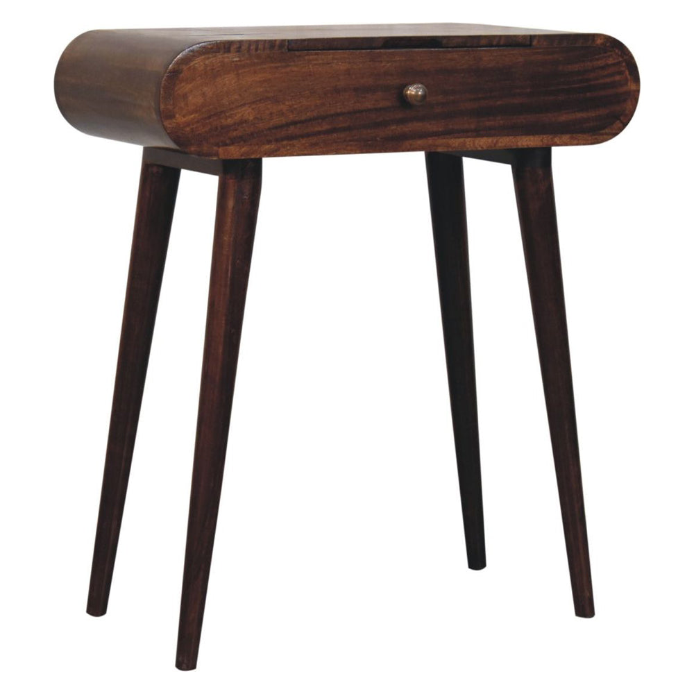 Artisan - Mini California Walnut Dressing Table With Foldable Mirror