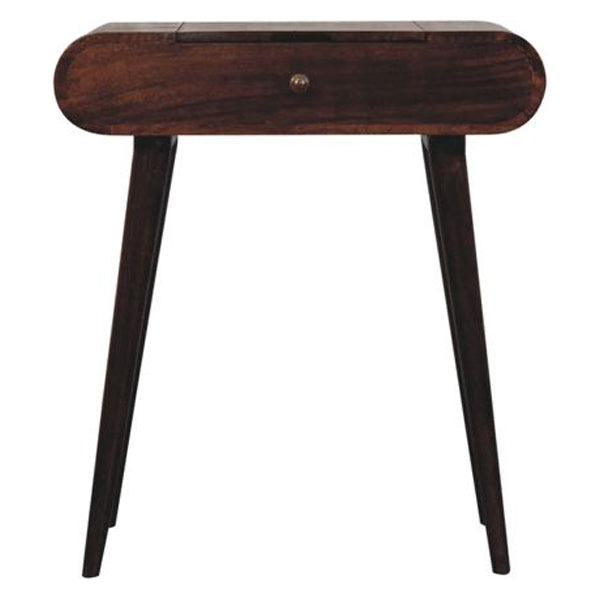 Artisan - Mini California Walnut Dressing Table With Foldable Mirror