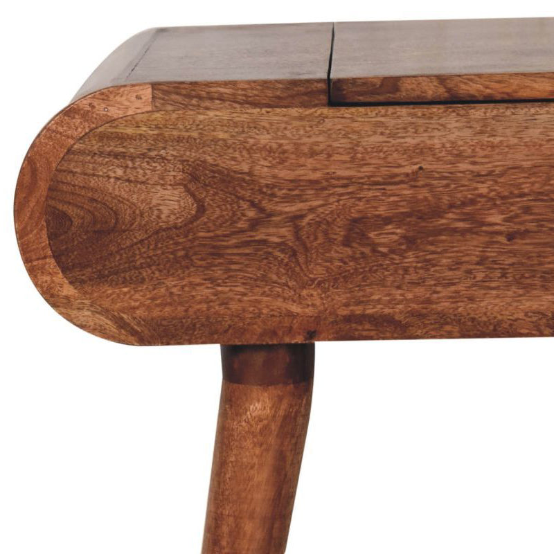 Artisan - Mini Honey Caramel Dressing Table With Foldable Mirror