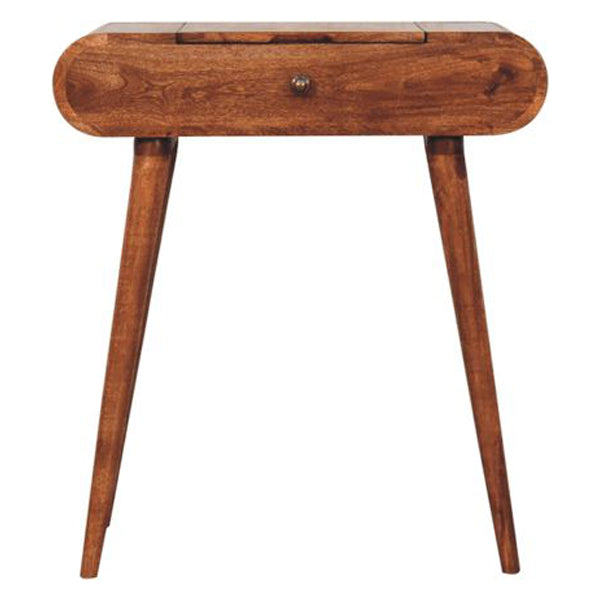 Artisan - Mini Honey Caramel Dressing Table With Foldable Mirror