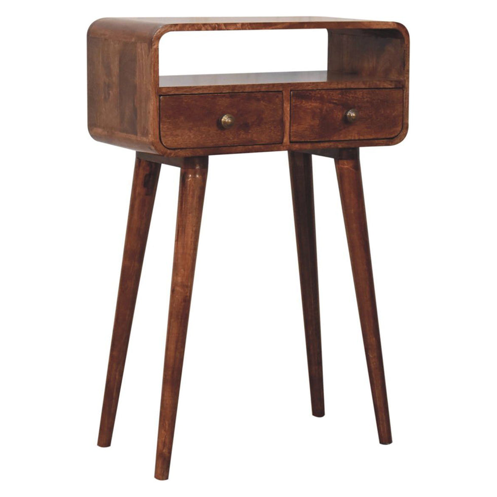 Artisan - Mini Curved Honey Caramel Console Table