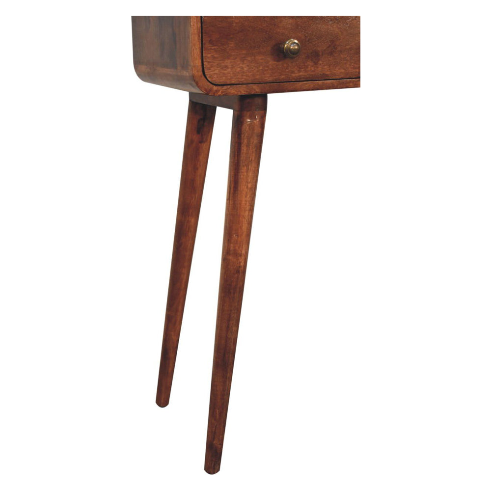 Artisan - Mini Curved Honey Caramel Console Table