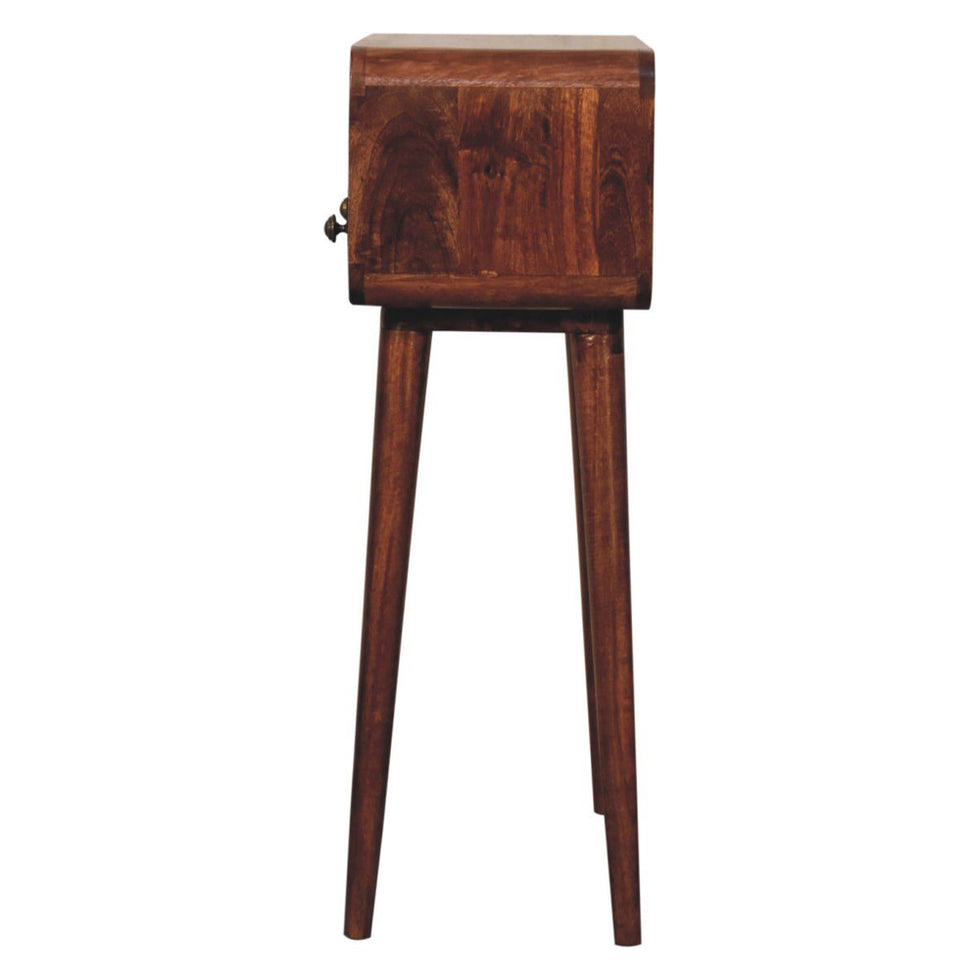 Artisan - Mini Curved Honey Caramel Console Table