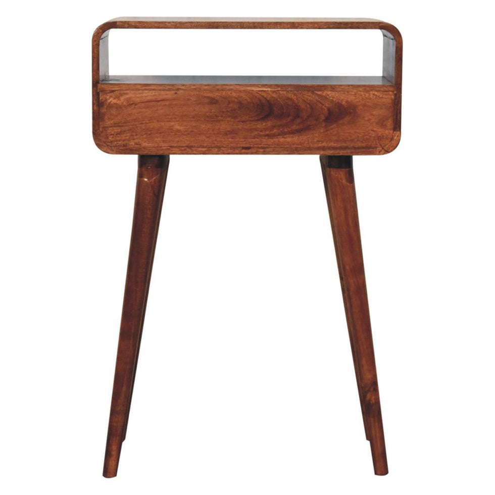 Artisan - Mini Curved Honey Caramel Console Table