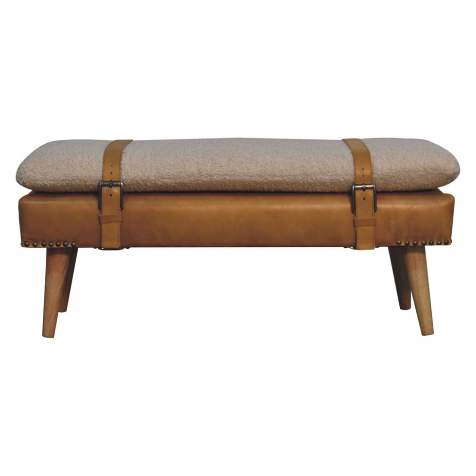 Artisan - Bouclé Buffalo Hide Leather Bench