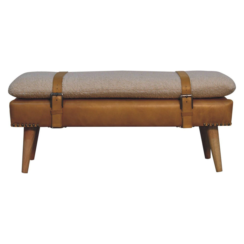 Artisan - Bouclé Buffalo Hide Leather Bench
