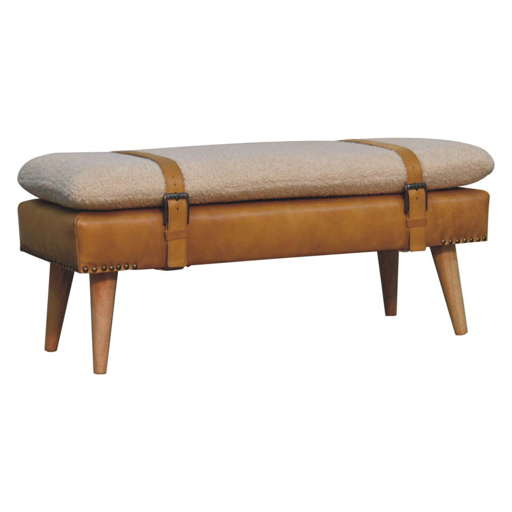 Artisan - Bouclé Buffalo Hide Leather Bench