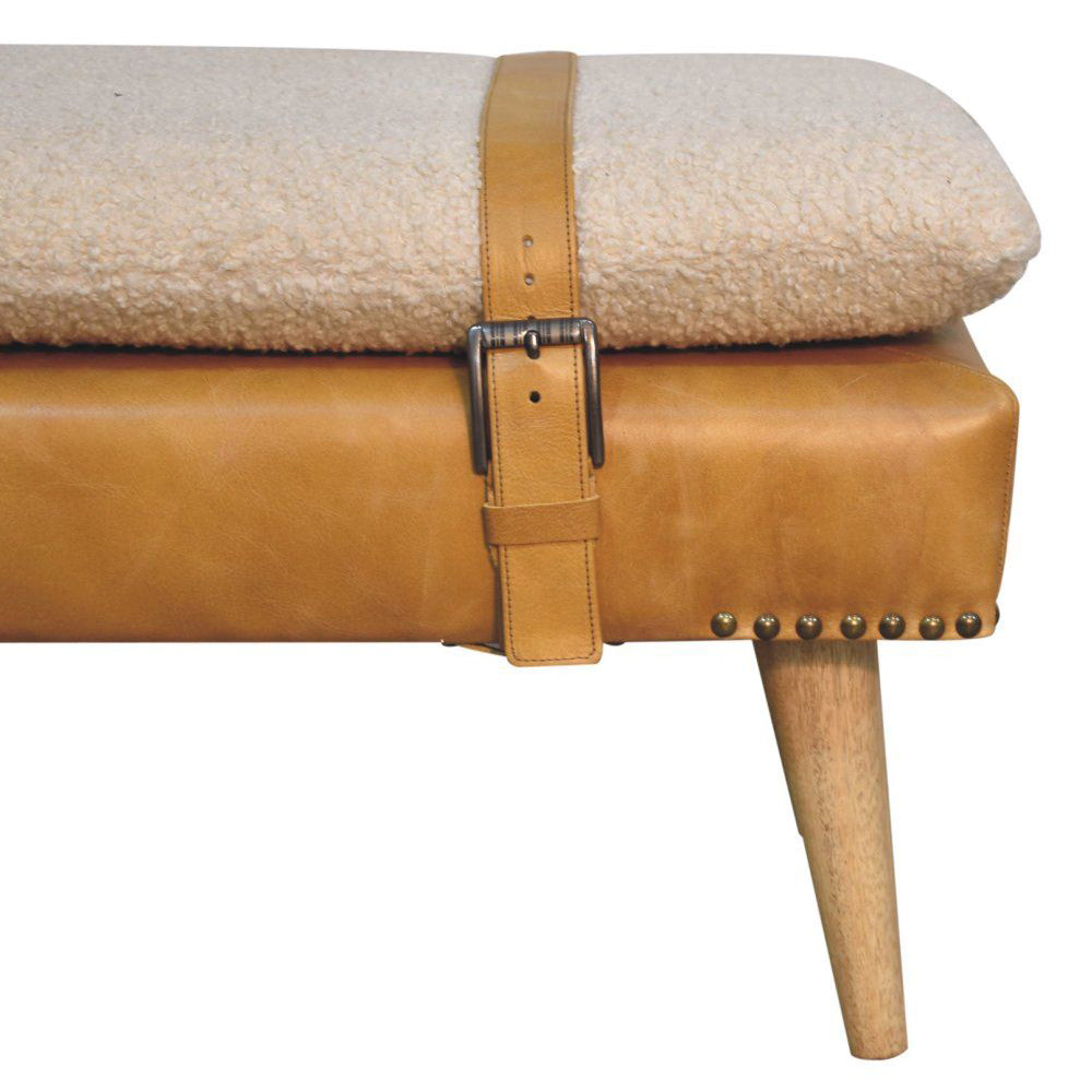 Artisan - Bouclé Buffalo Hide Leather Bench