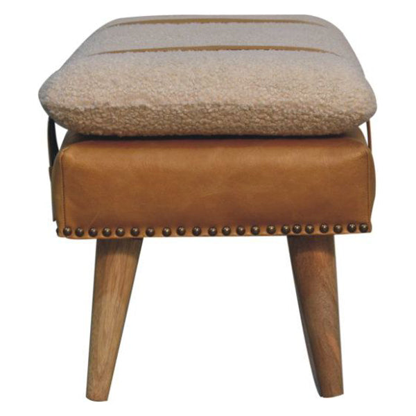 Artisan - Bouclé Buffalo Hide Leather Bench