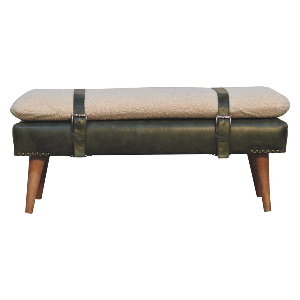 Artisan - Bouclé Buffalo Hide Leather Bench