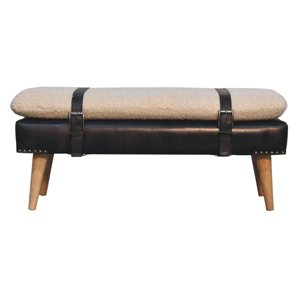 Artisan - Bouclé Buffalo Hide Leather Bench