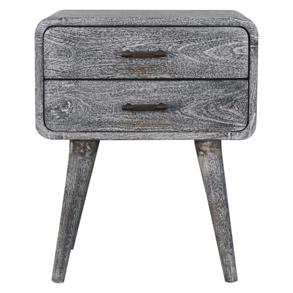 Artisan - Sandblasted Ash Curved Bedside
