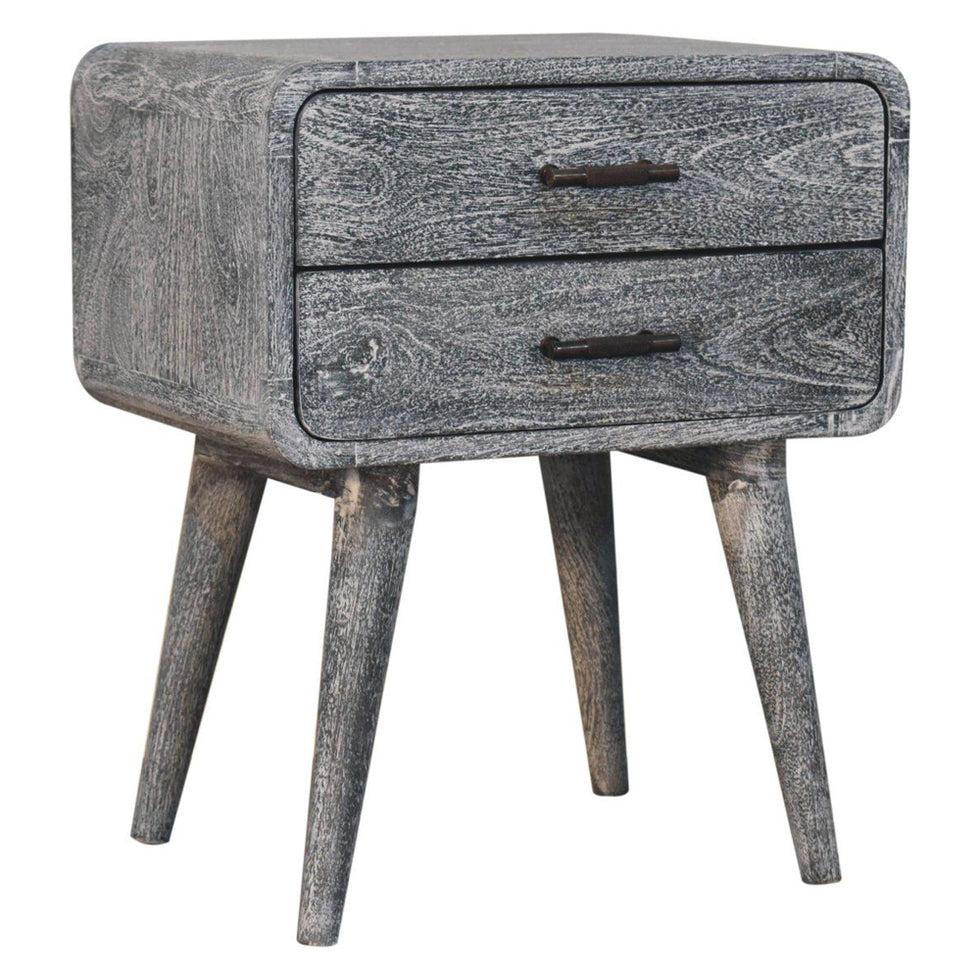 Artisan - Sandblasted Ash Curved Bedside