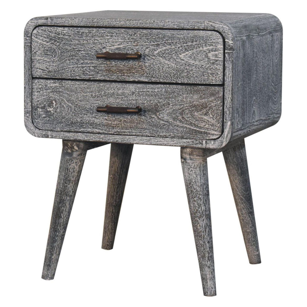 Artisan - Sandblasted Ash Curved Bedside